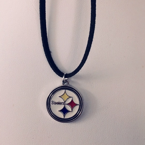 Steelers Suede Necklace 19" & 1 1/2" extension - Picture 1 of 3